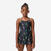 Maillot de bain 1 pièce natation jupette Fille enfant, Lila star noir