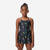 Maillot de bain 1 pièce natation jupette Fille enfant, Lila star noir