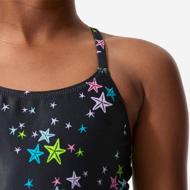 Costum de baie întreg înot cu fustă Lila Star Negru Fete Copii