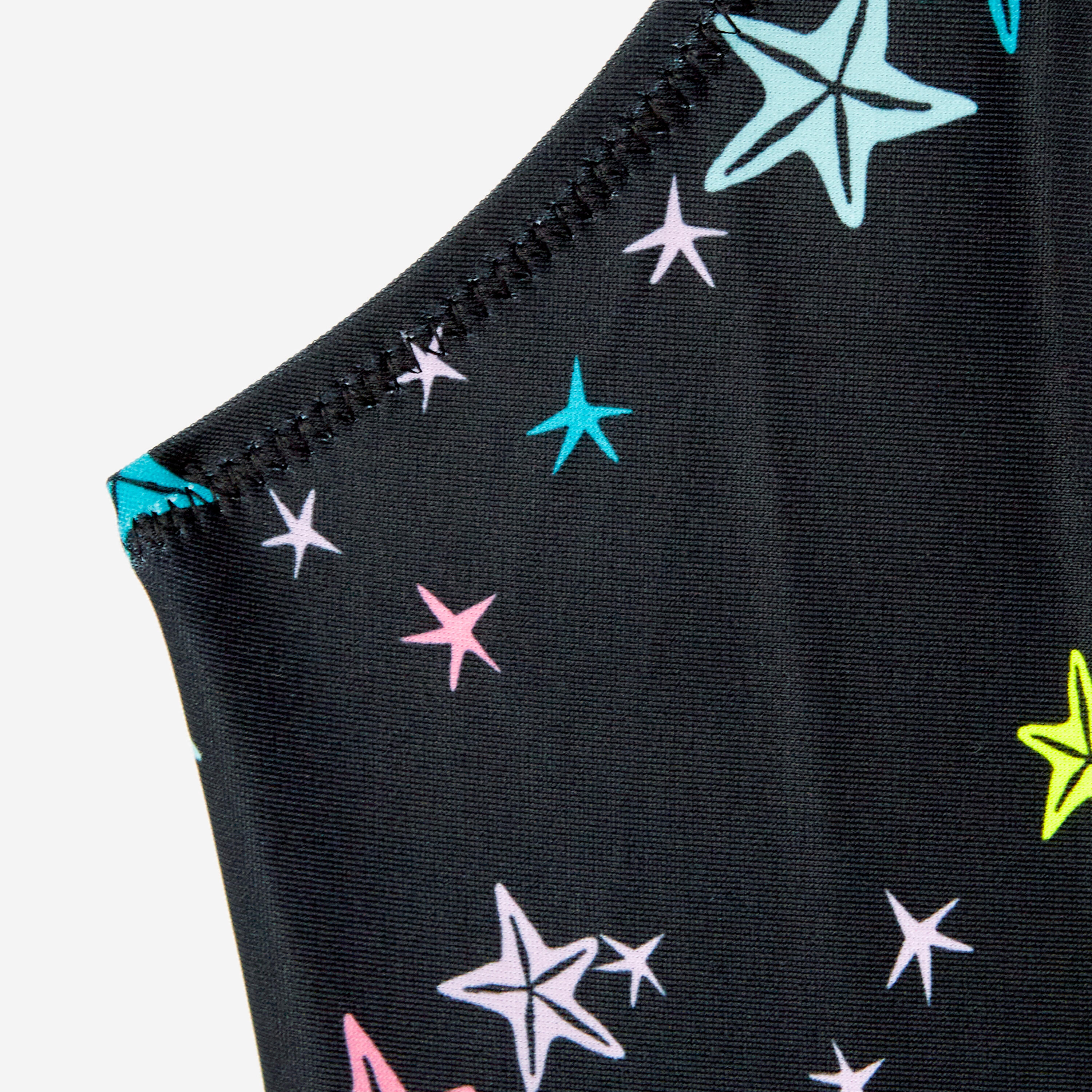 Badeanzug zum Schwimmen mit Röckchen für Mädchen Kinder, lila star schwarz 10/14