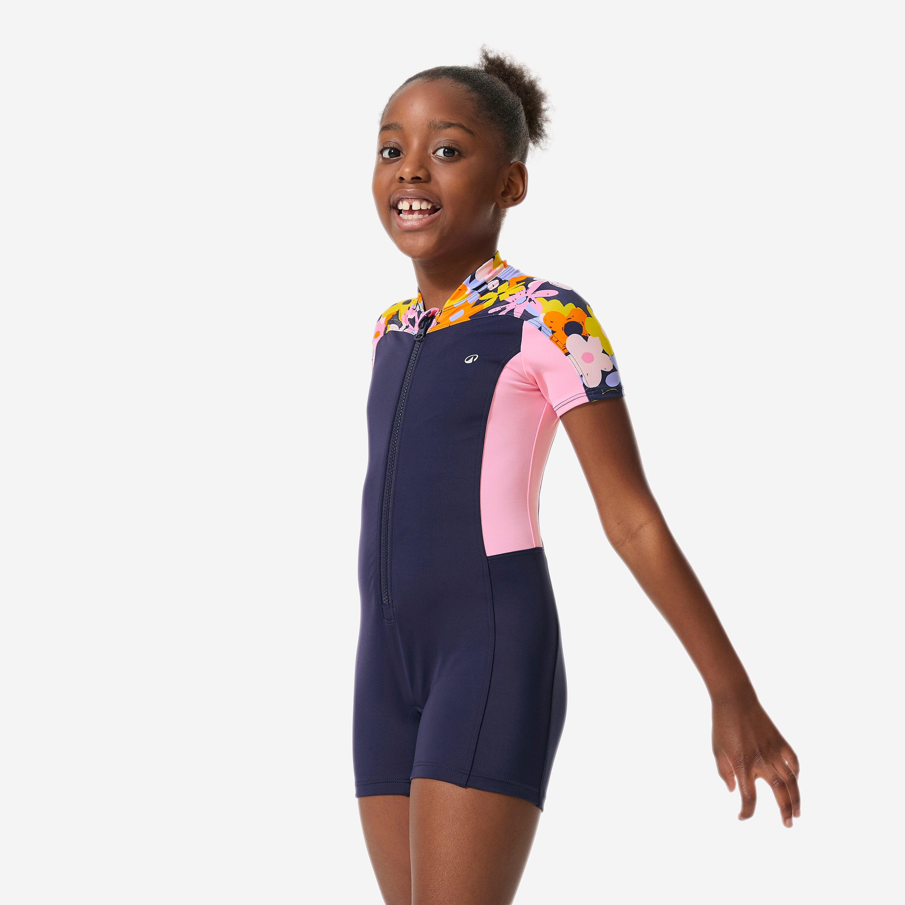 Traje Natación Una Lys Niña Azul Marino Shorty 5/12