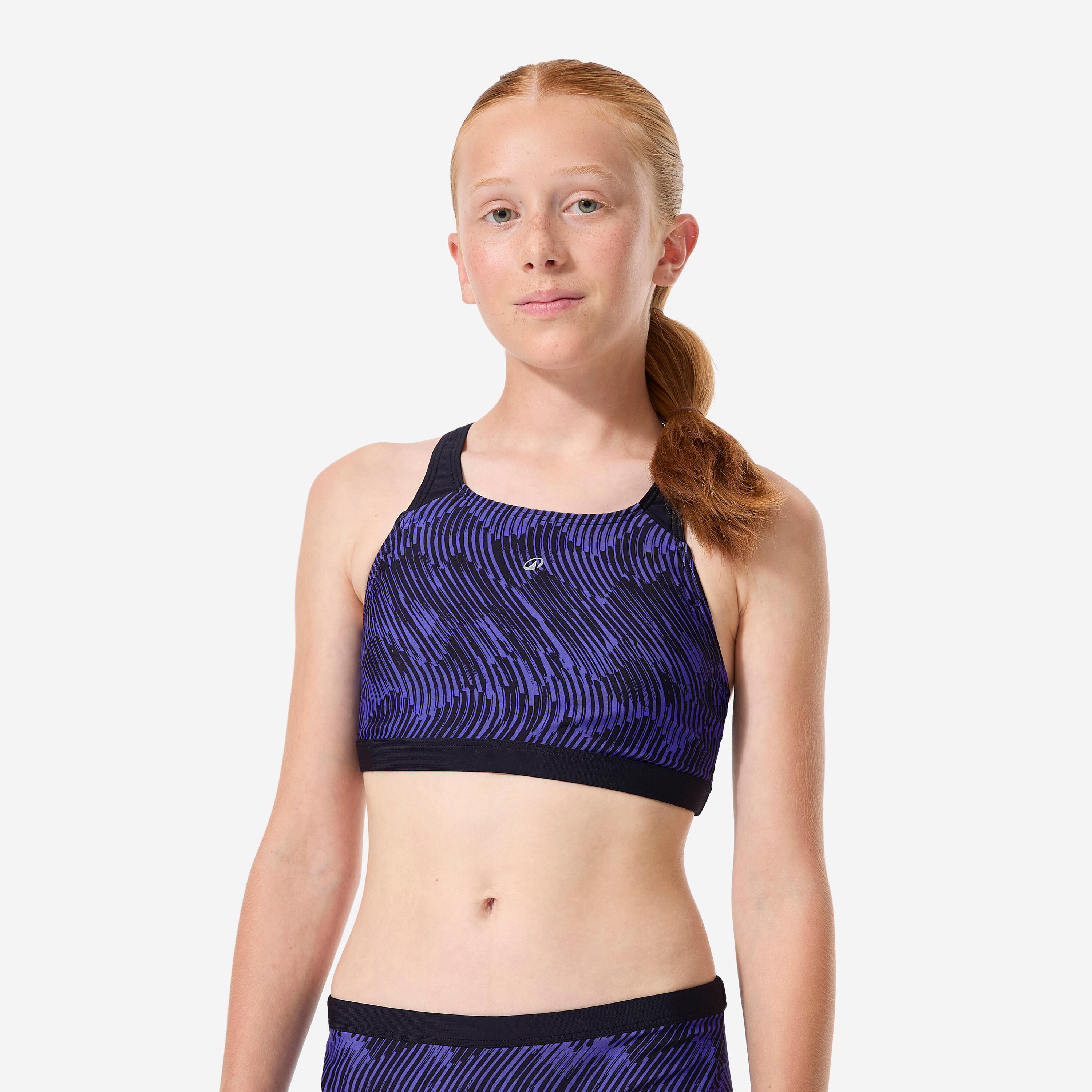 Haut de maillot de bain natation Fille ado, Kamyleon mouv violet