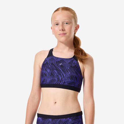 Haut de maillot de bain natation Fille ado, Kamyleon mouv violet