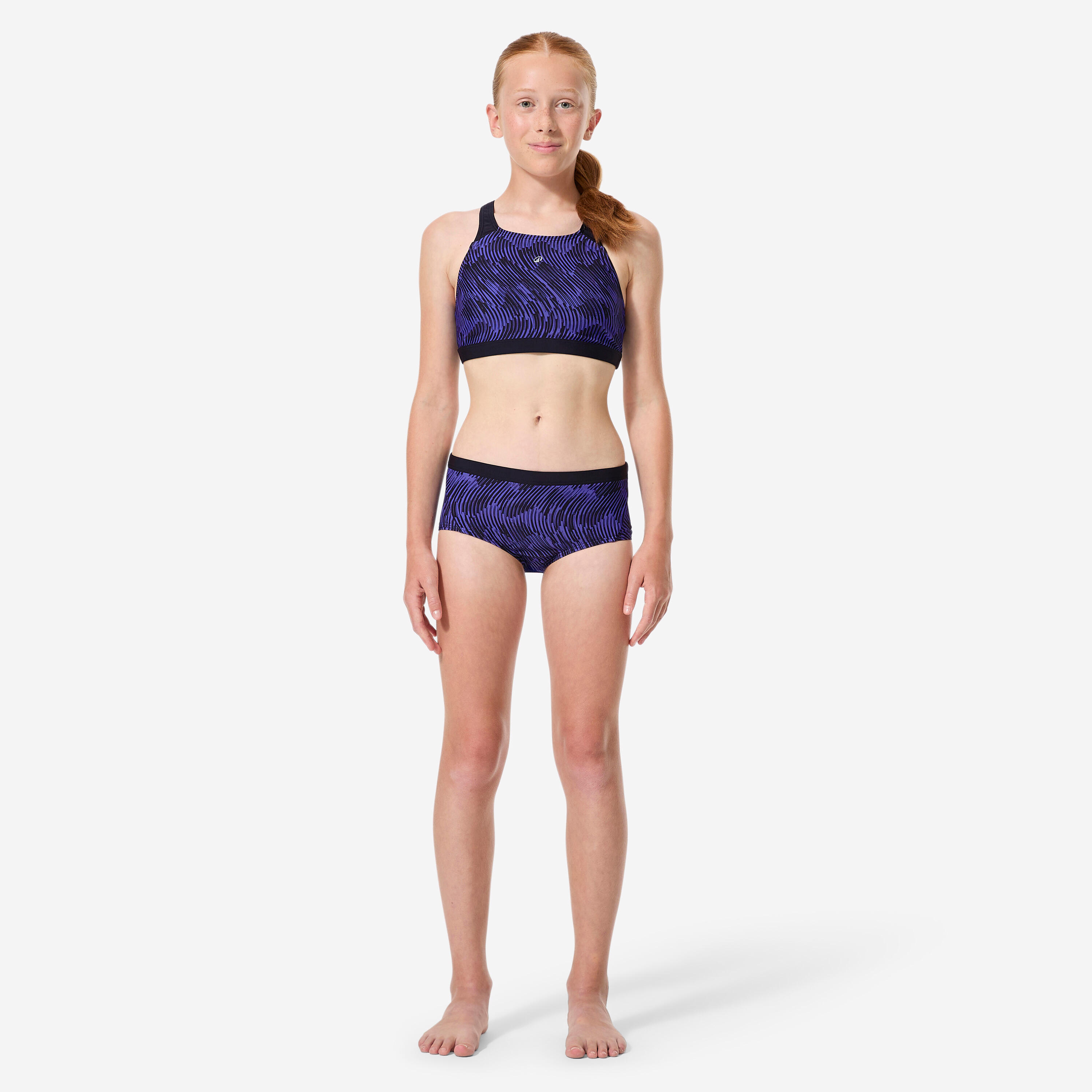 Haut de maillot de bain natation Fille ado, Kamyleon mouv violet 3/13
