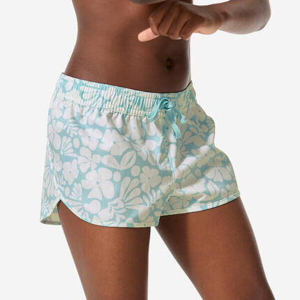 Maillot de bain short fille, Caro 100 rose fleuri