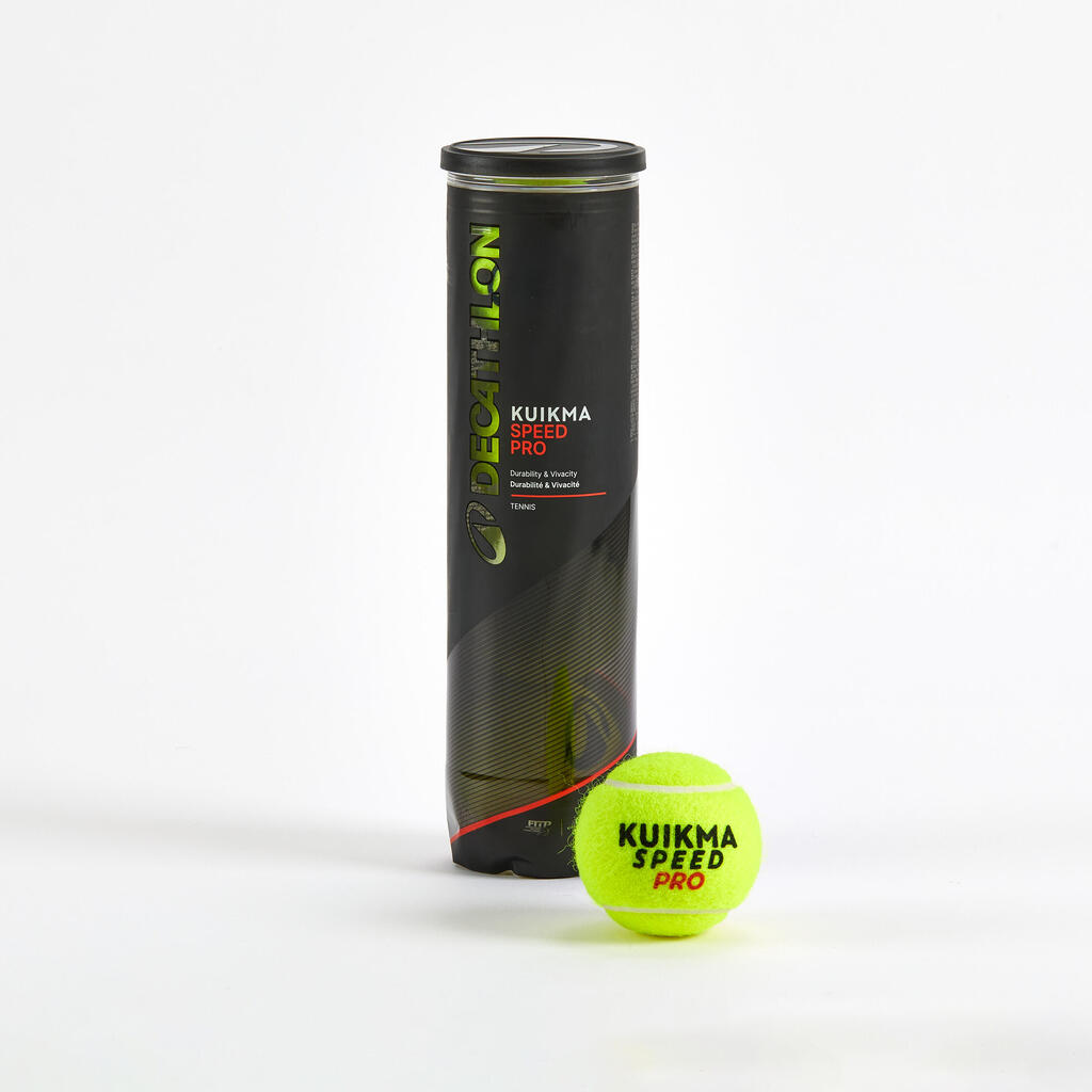 Balle de tennis vive tube de 4 balles, Kuikma Speed pro