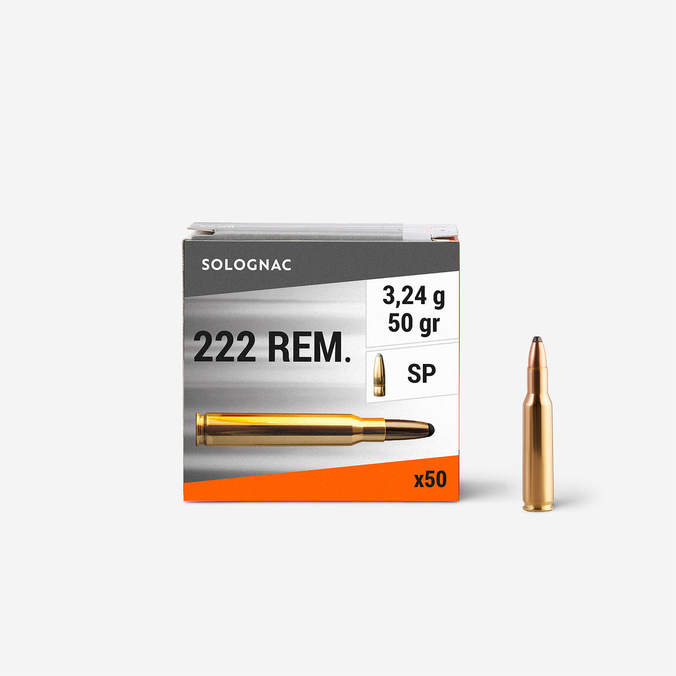 Balle 222 REMINGTON 3,24G/50GRS X50 1/4