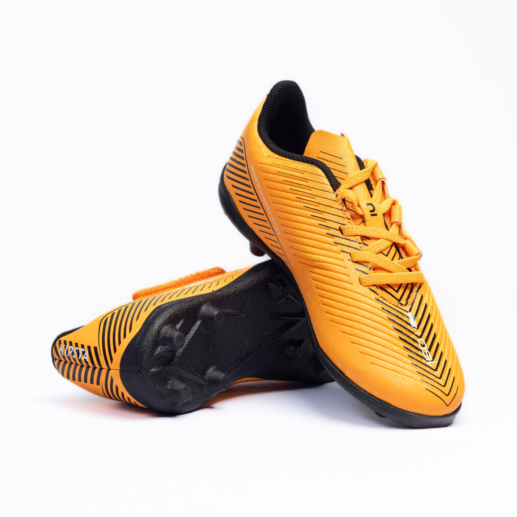 Kids' Artificial Pitch Rip-Tab Football Boots 160 - Orange/Black -  2