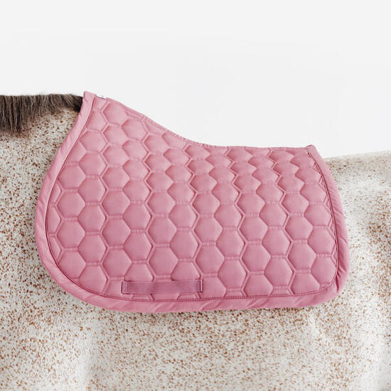 Tapis de selle équitation cheval - 500 rose LITCHI
