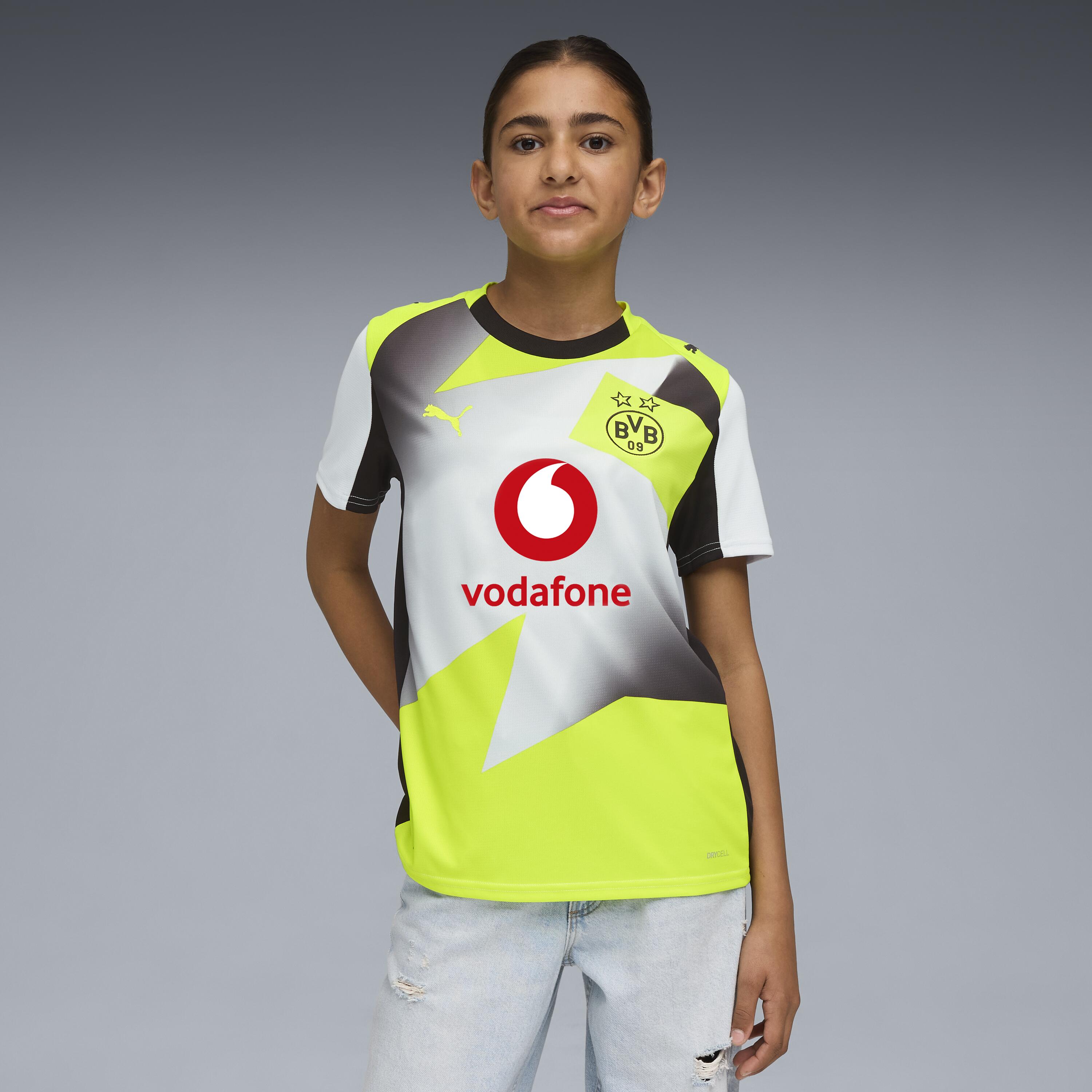 PUMA Borussia Dortmund 25/26 detský hosťujúci futbalový dres 128 cm