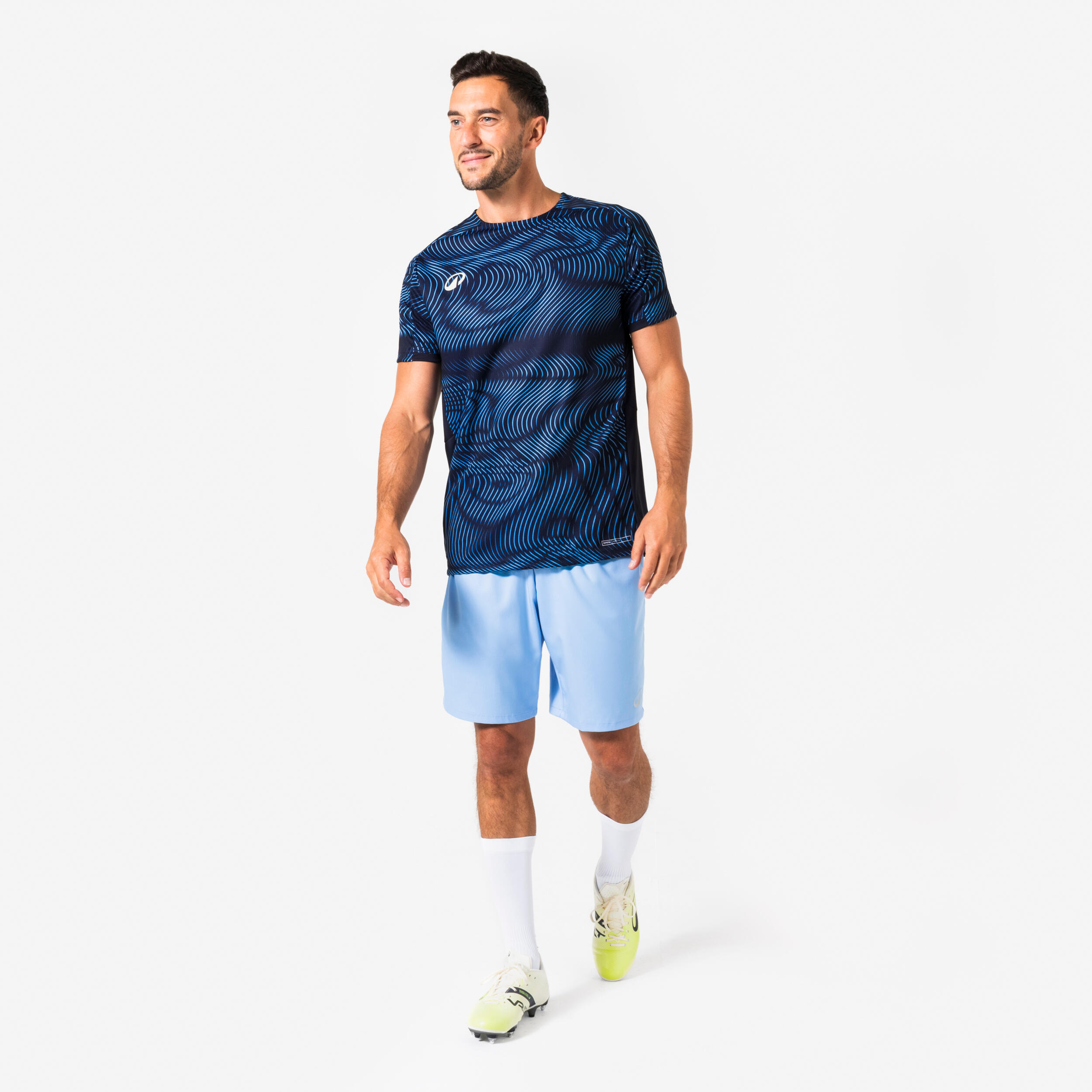 Maillot Club Wavy adulte bleu acier et clair 2/6