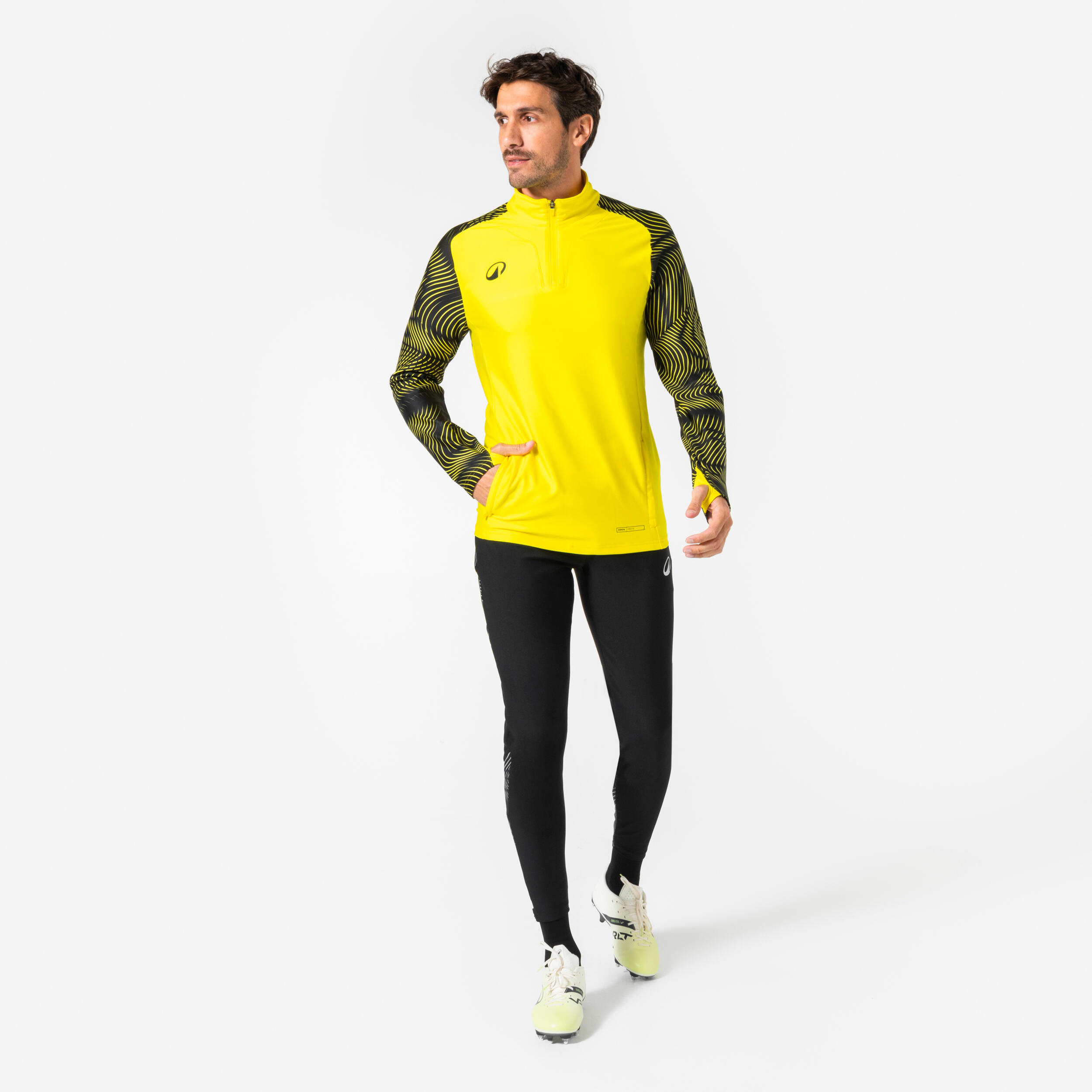 1/2 zip Sweatshirt VIRALTO WAVY club yellow and black 2/7