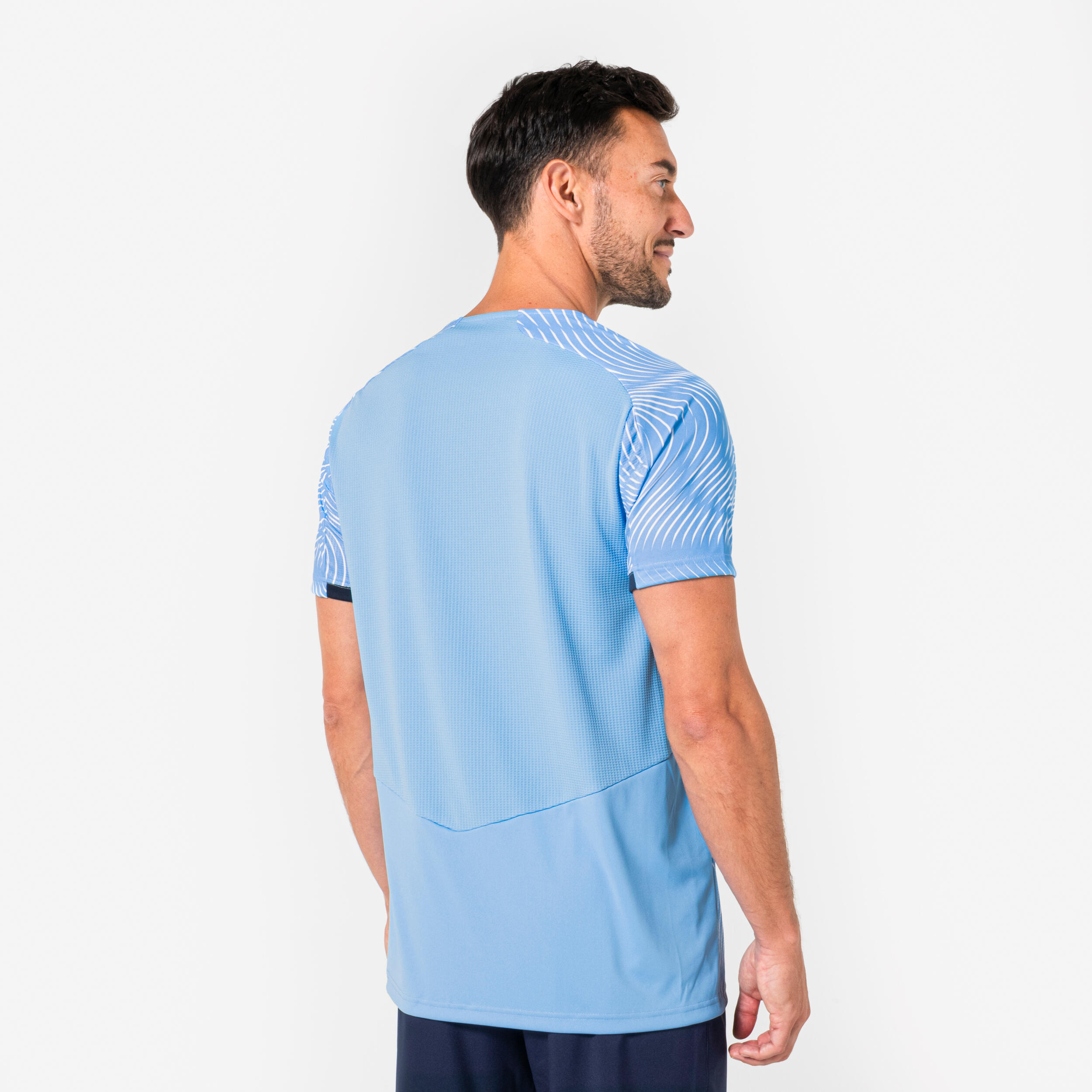 Maillot Club Wavy adulte bleu clair et blanc 3/6