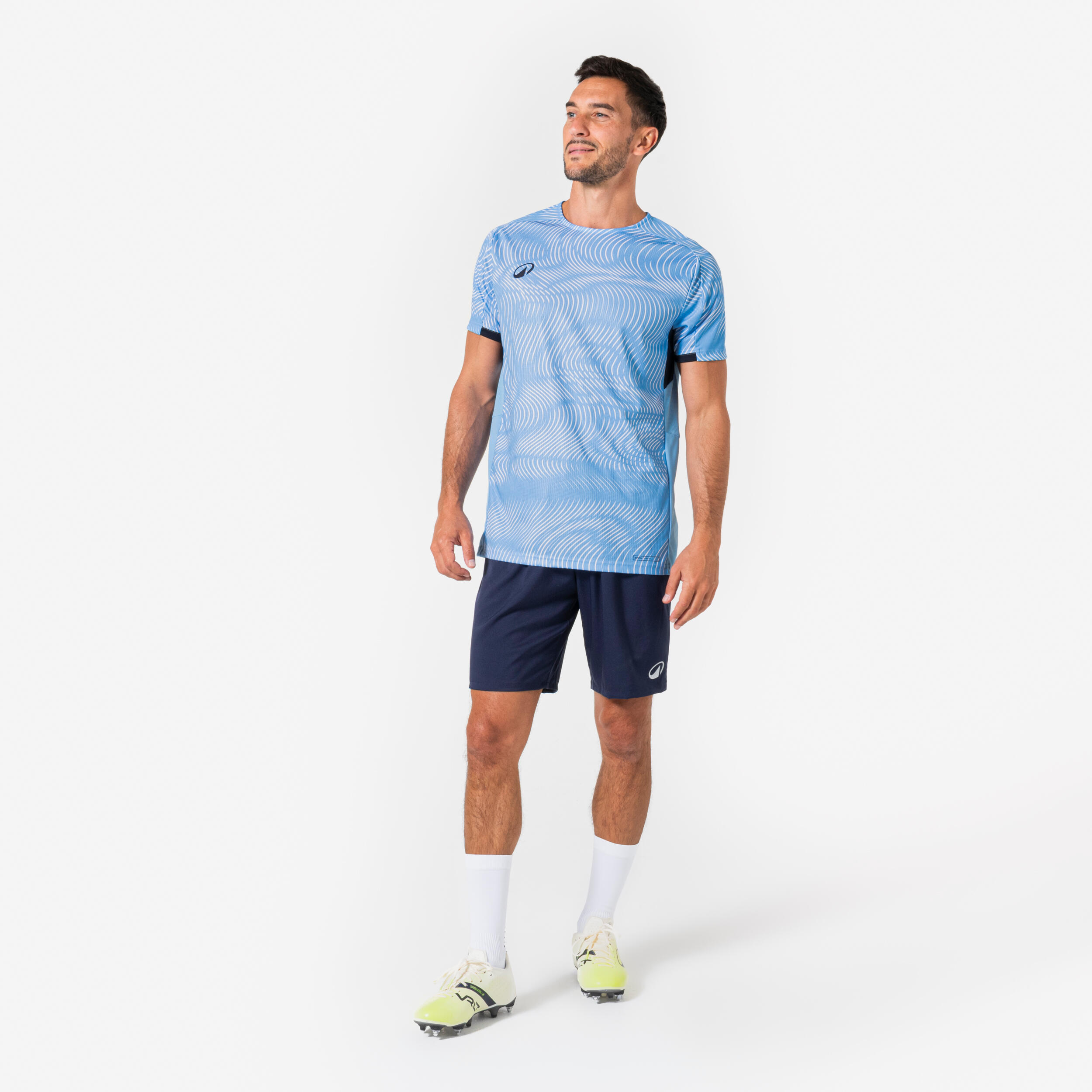 Maillot Club Wavy adulte bleu clair et blanc 2/6