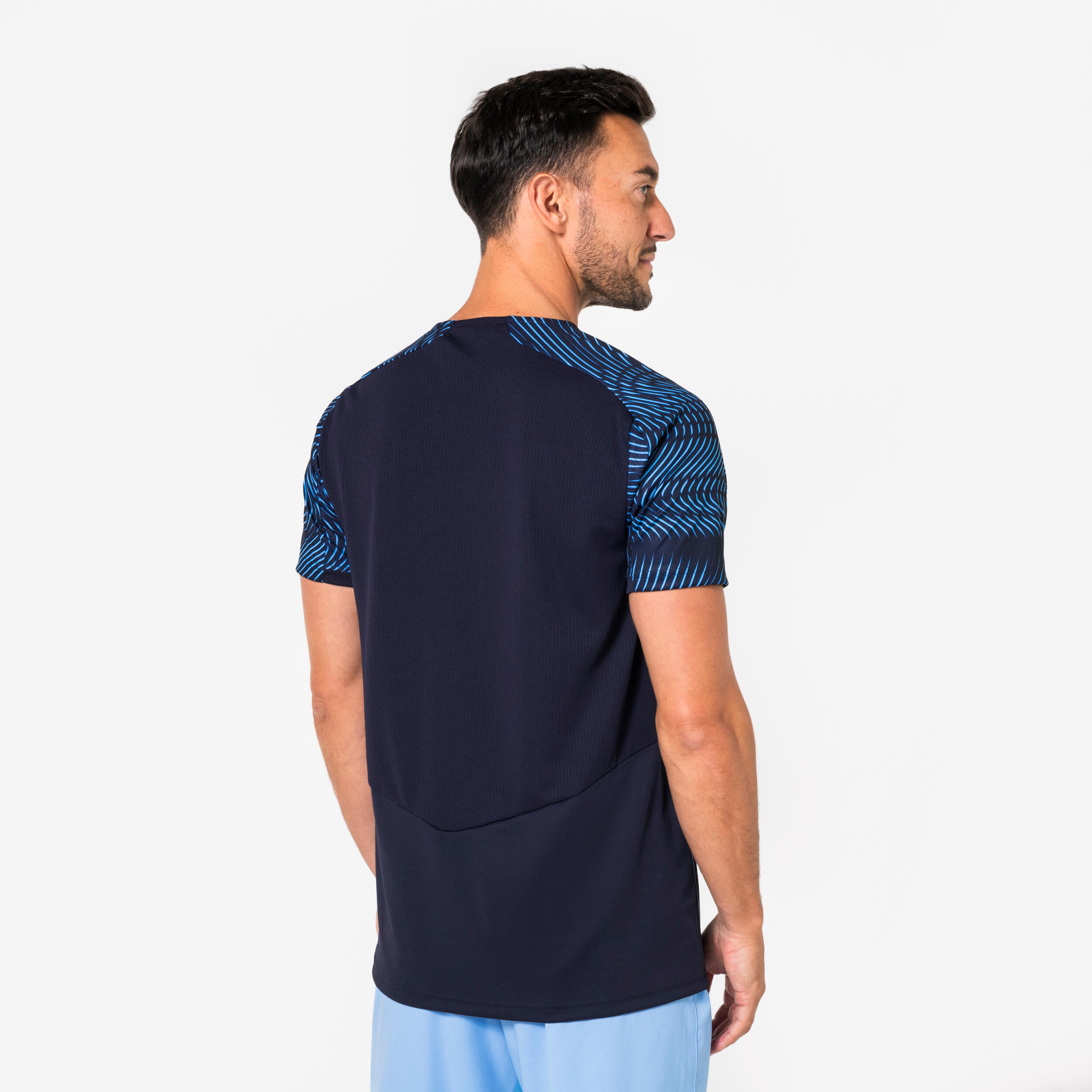 Maillot Club Wavy adulte bleu acier et clair 3/6