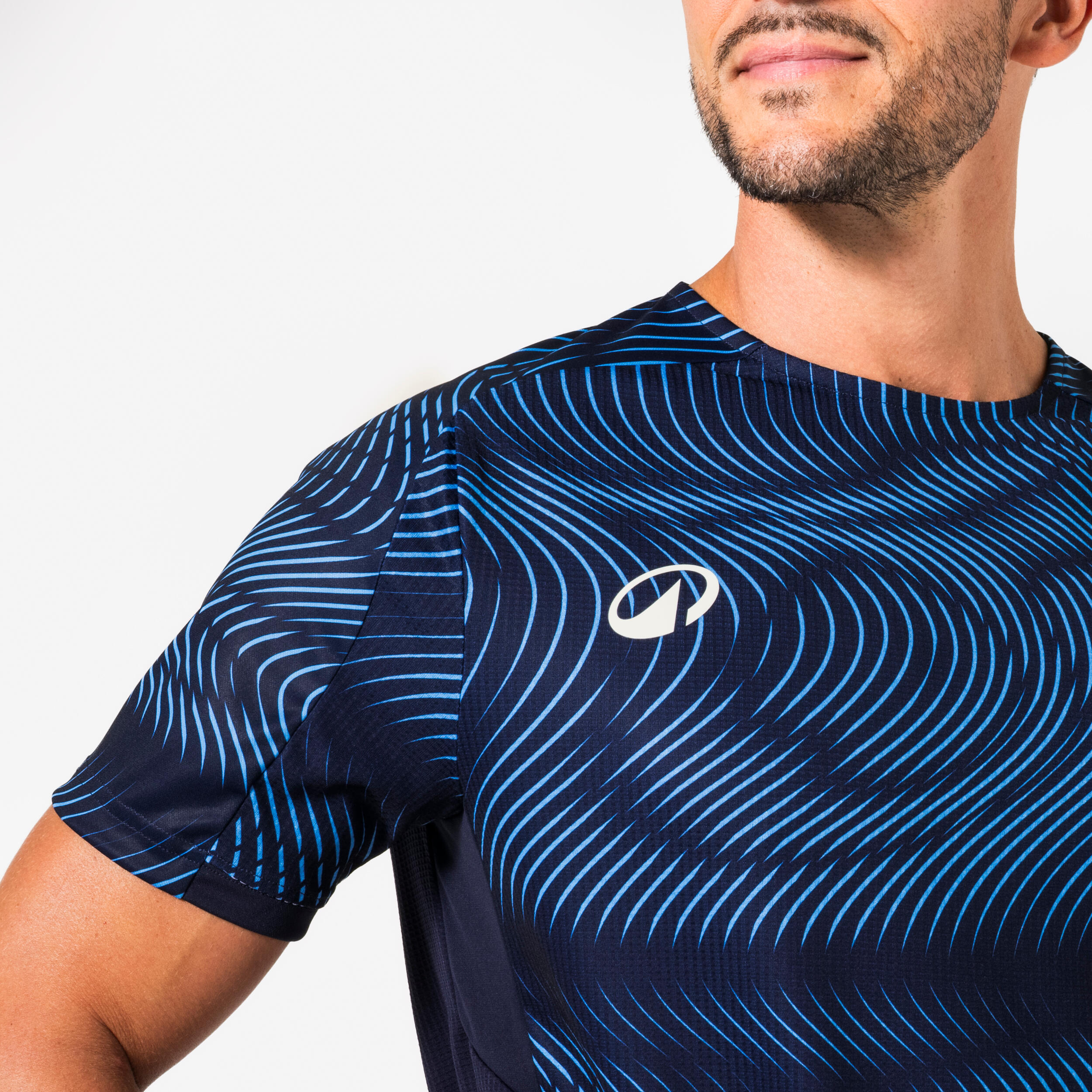 Maillot Club Wavy adulte bleu acier et clair 4/6