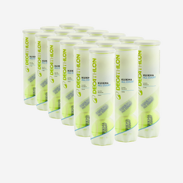 Balle de tennis polyvalente entrainement 18 tubes de 4 balles, Kuikma All Court