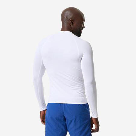 Чоловіча футболка 100 для серфінгу, з довгим рукавом та з УФ-захистом - Біла