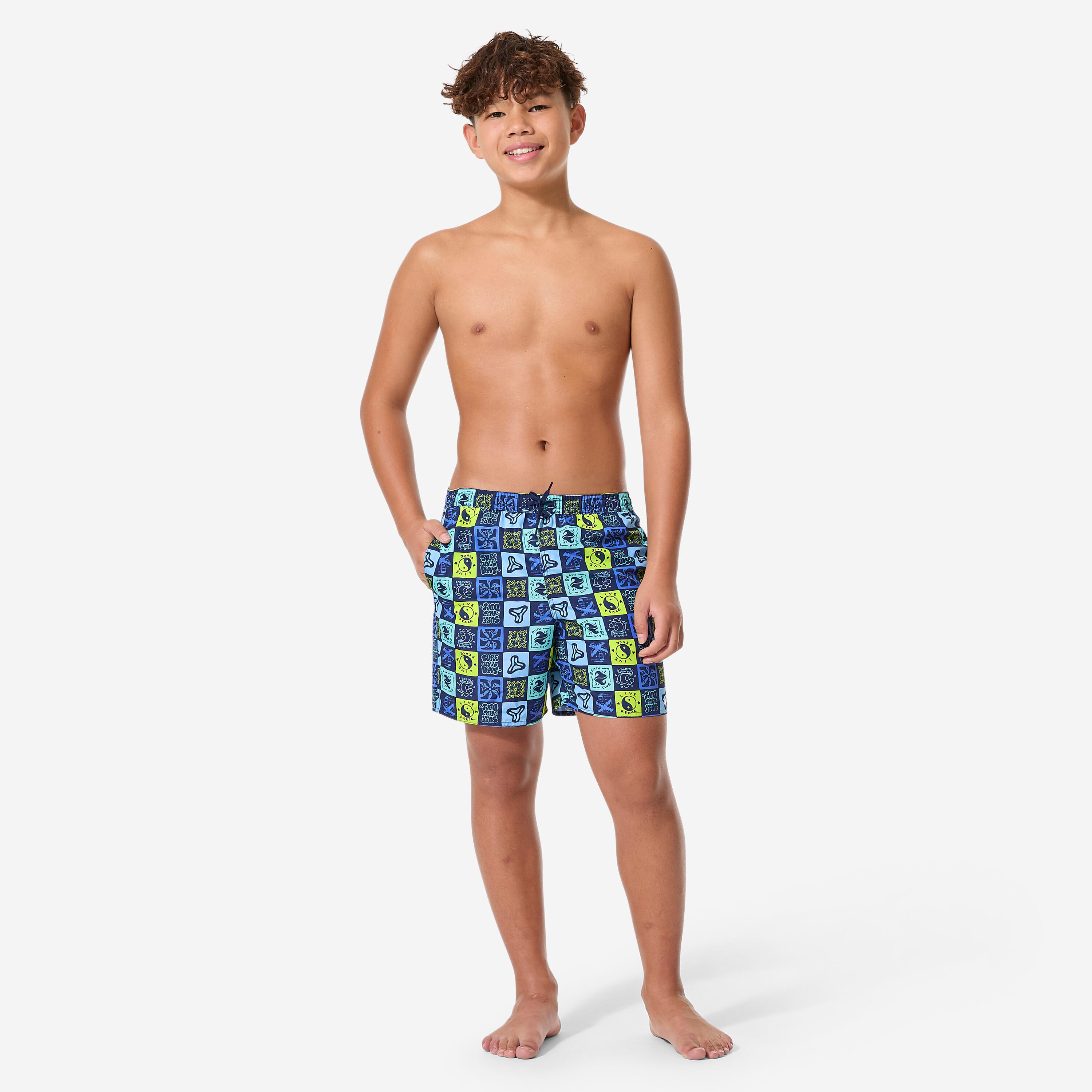 Boardshorts Surfen Jungen mit Taschen 100 Surfallday mehrfarbig 2/11