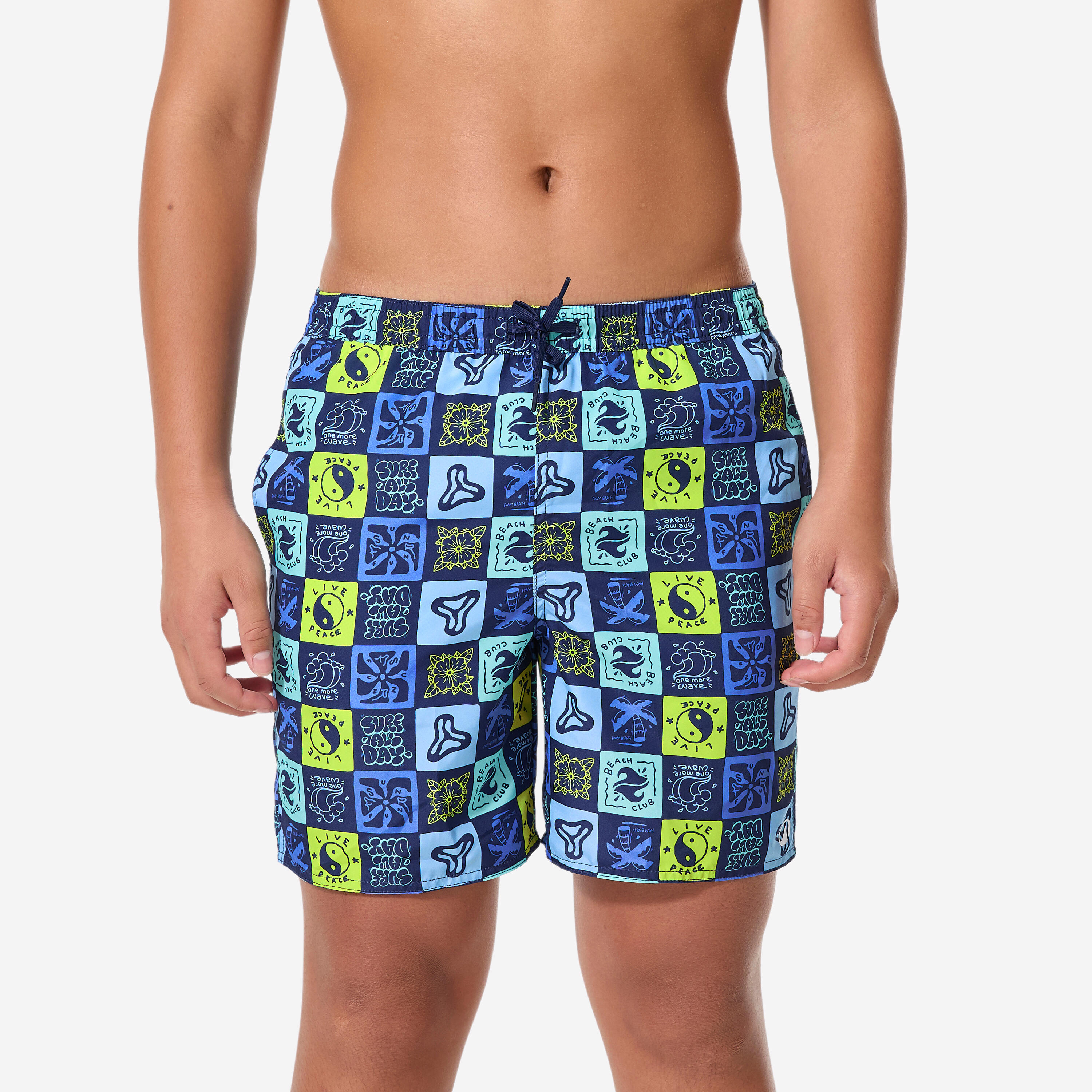 Decathlon Boardshorts Surfen Jungen mit Taschen 100 Surfallday mehrfarbig