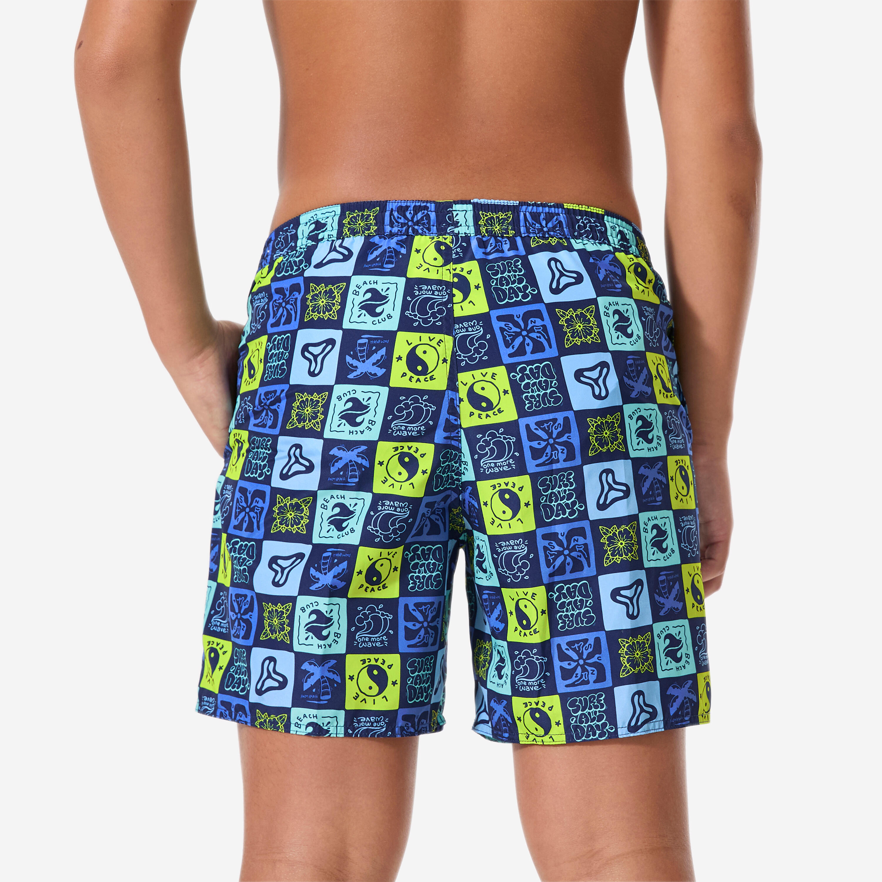 Boardshorts Surfen Jungen mit Taschen 100 Surfallday mehrfarbig 3/11