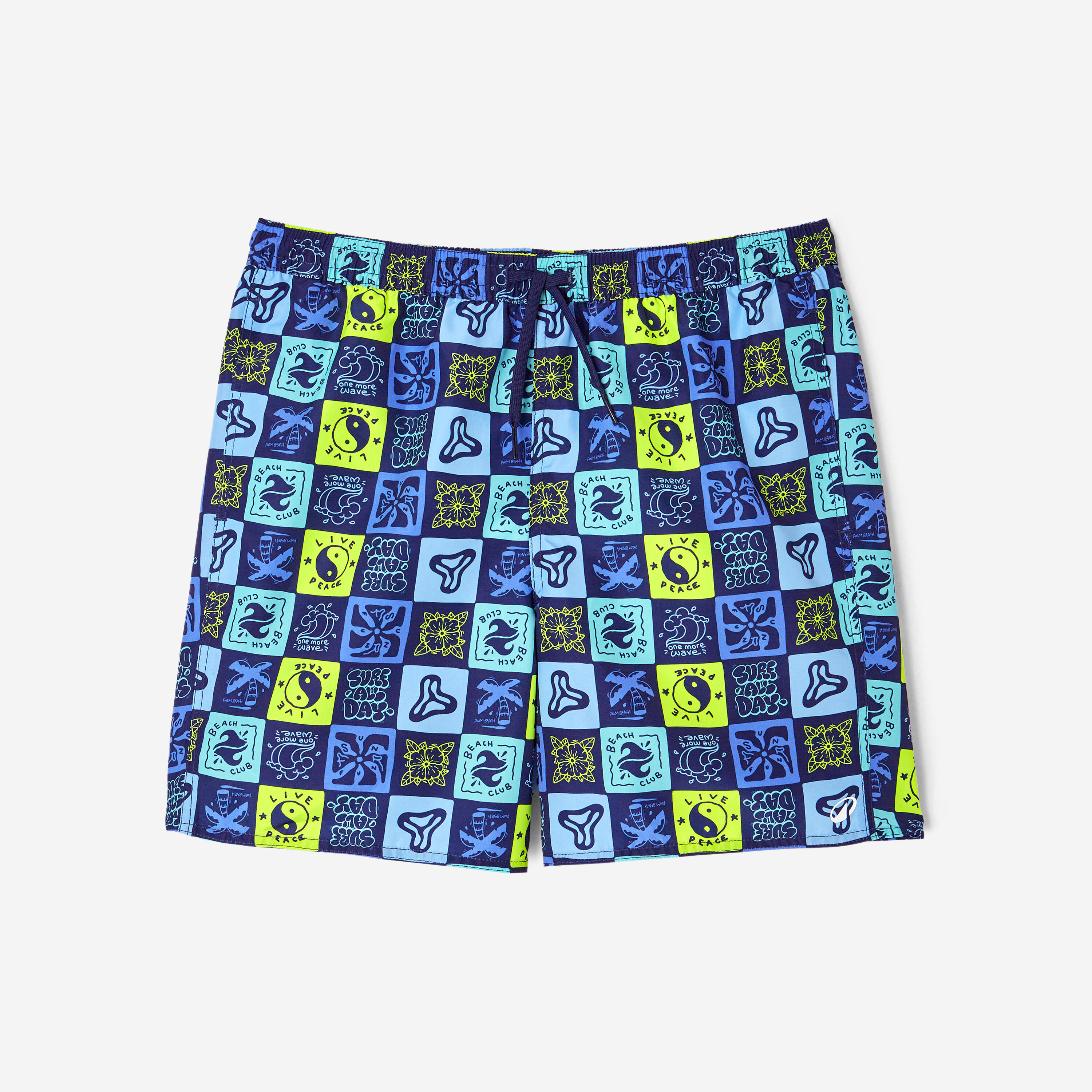 Boardshorts Surfen Jungen mit Taschen 100 Surfallday mehrfarbig 8/11