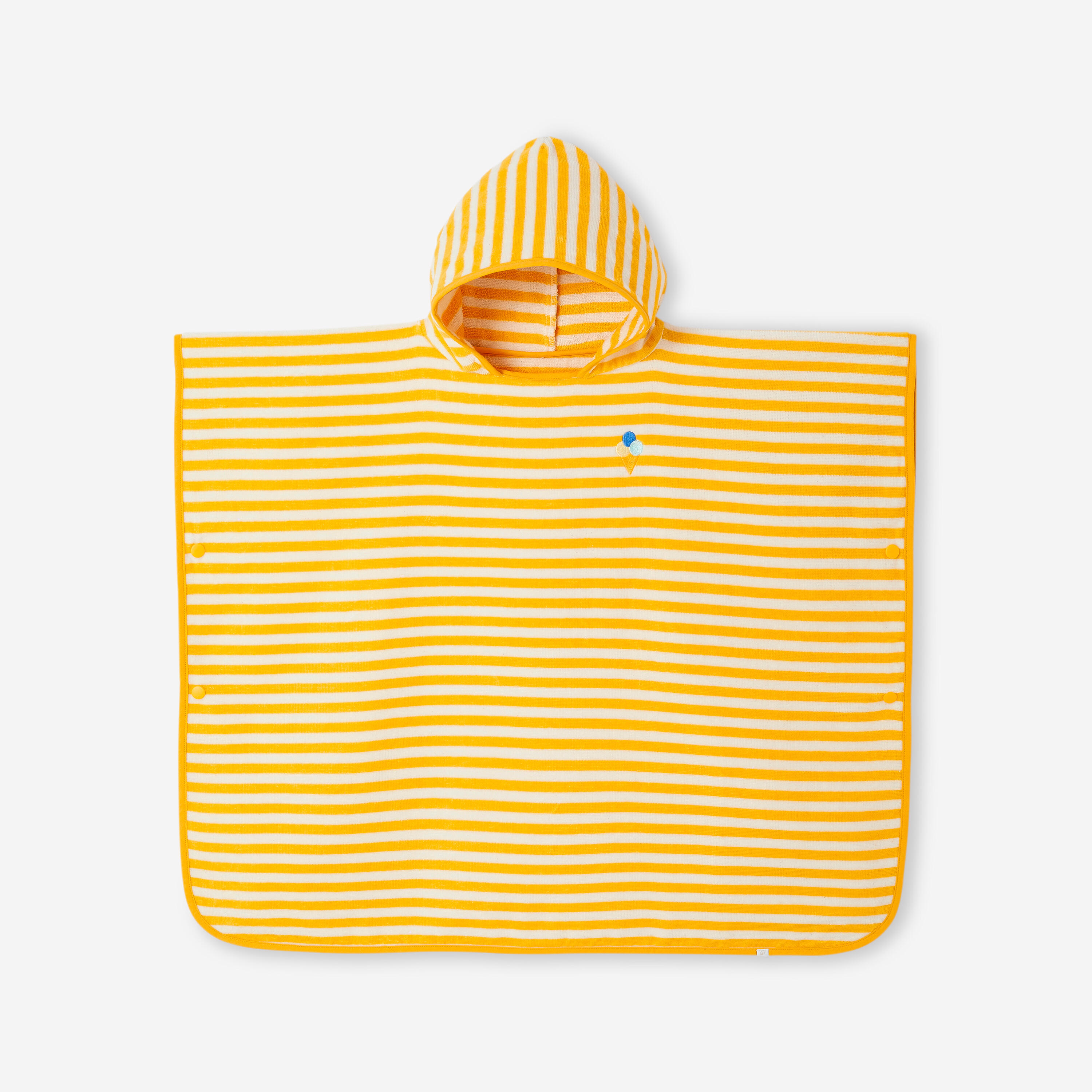 Baby-Badeponcho, gelb gestreift 7/11