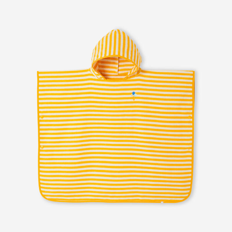 Poncho de baie dungi galben Bebeluși