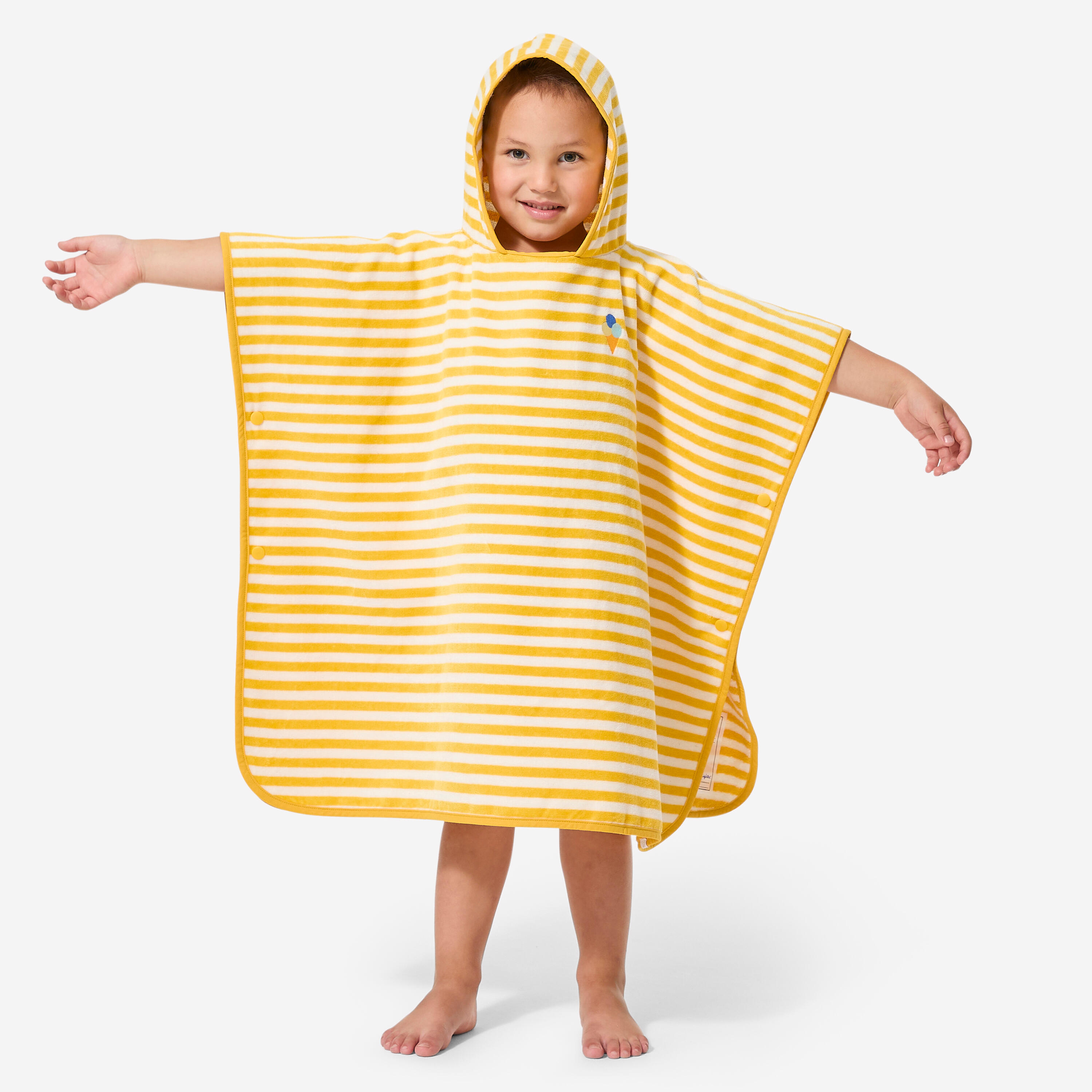 Baby-Badeponcho, gelb gestreift 5/11