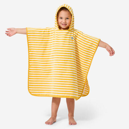 Рушник-пончо дитячий в жовту смужку