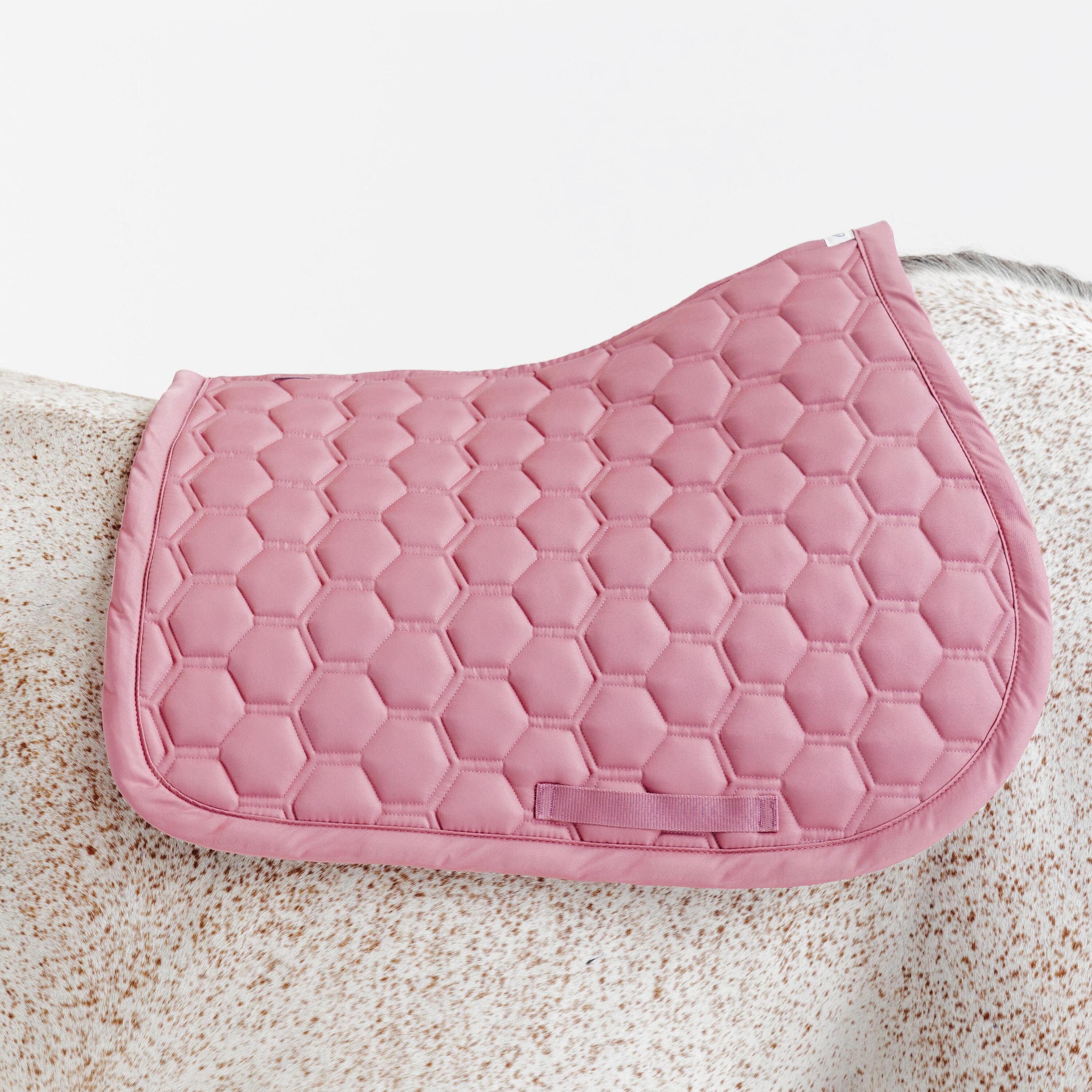 Mantilla Equitación Caballo 500 Rosa Litchi 2/5