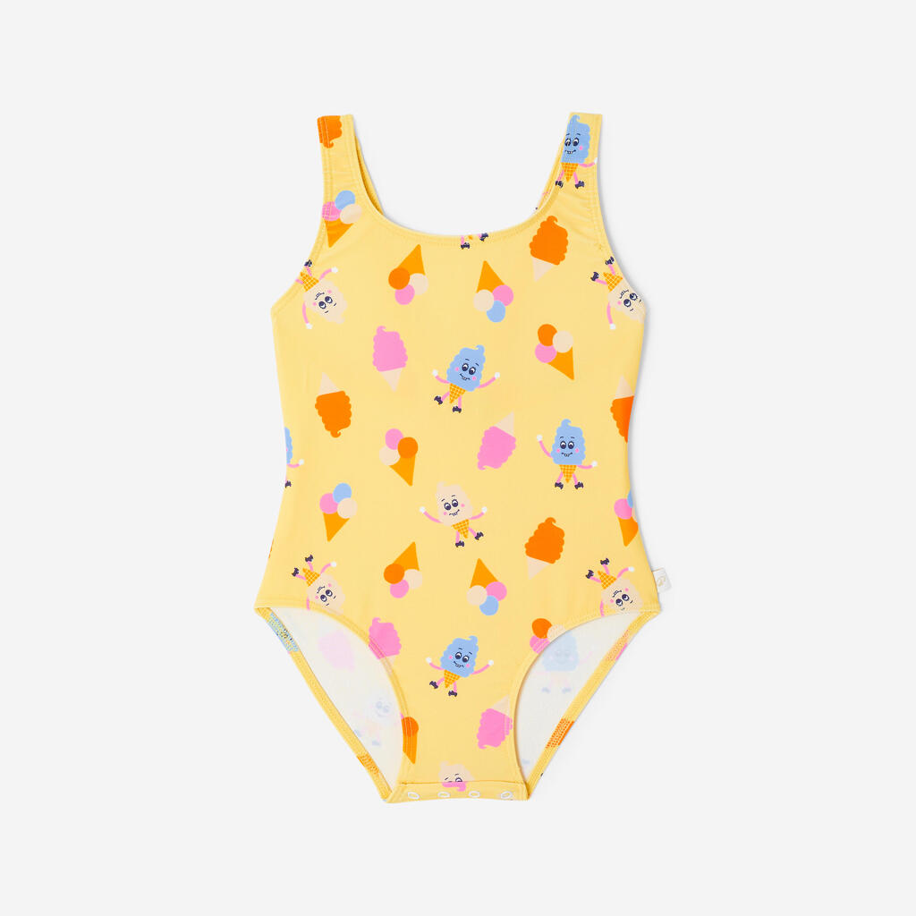 Žuti jednodelni kupaći za bebe devojčice sa sladoledima - Julia