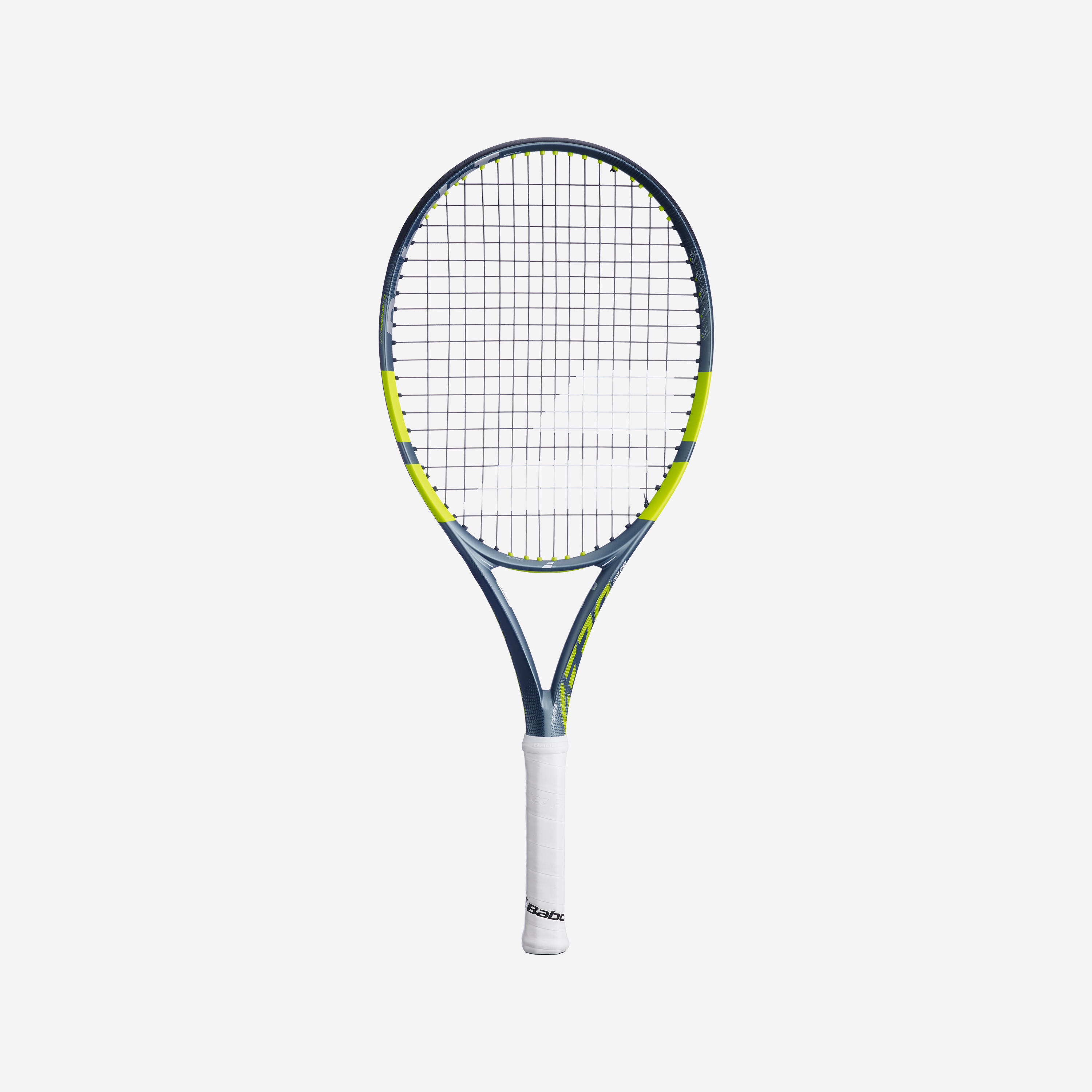 Raquette de tennis enfant 26 pouces, Babolat aero jr 26 gris jaune. 1/5