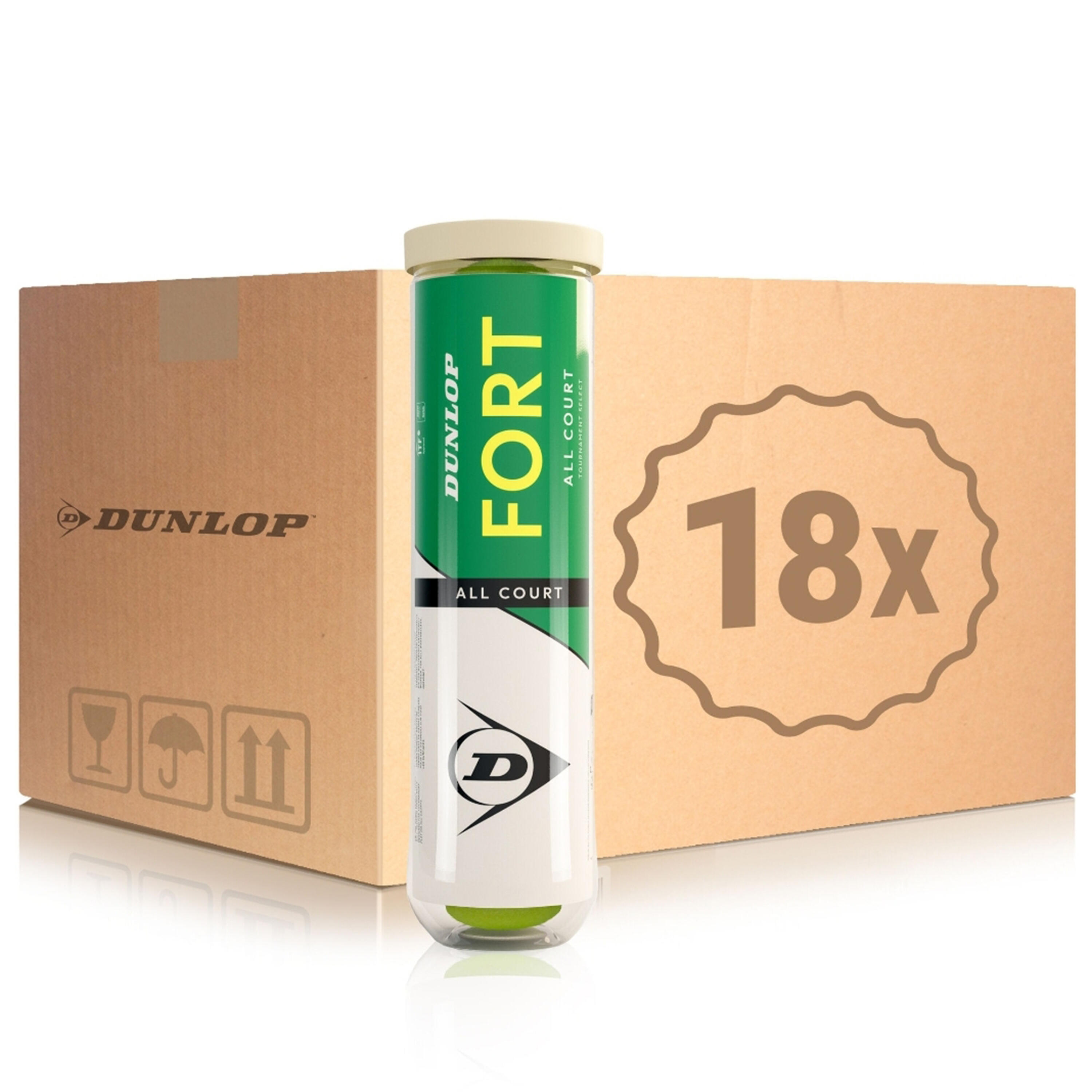 DUNLOP Fort All Court tenisové loptičky balenie 18x4 žlté