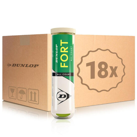 Palline tennis Dunlop FORT ALL COURT gialle 18 tubi x4