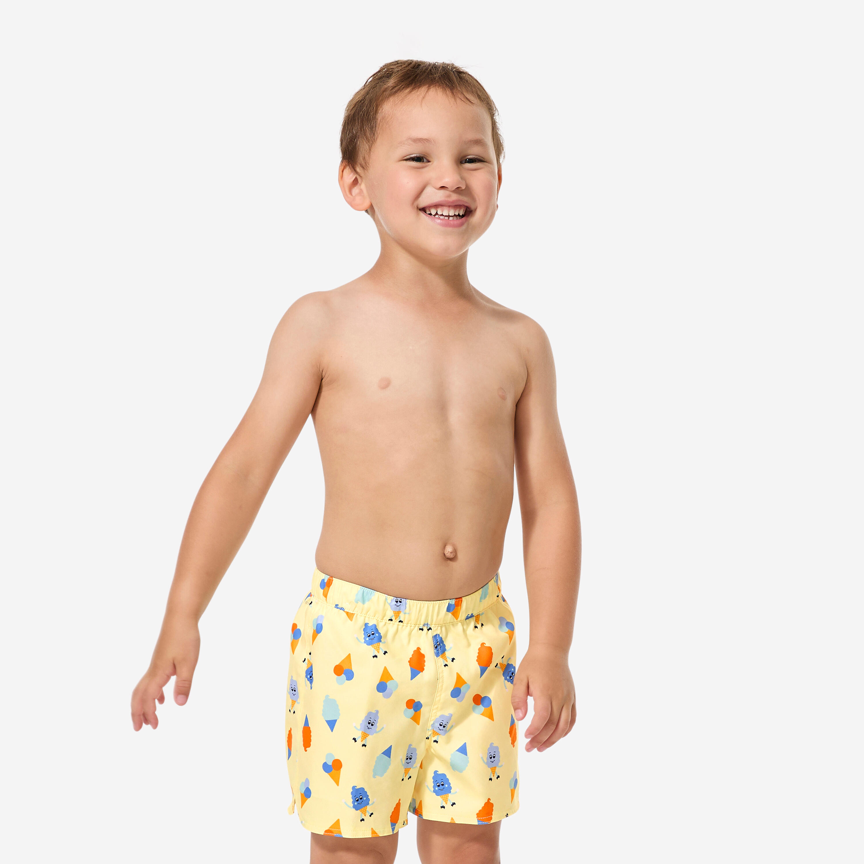 Short de bain bébé / garçon, glaces jaune 4/12