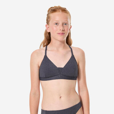 Verstelbaar bikinitopje met gekruiste rugbandjes meisjes lizy zwart