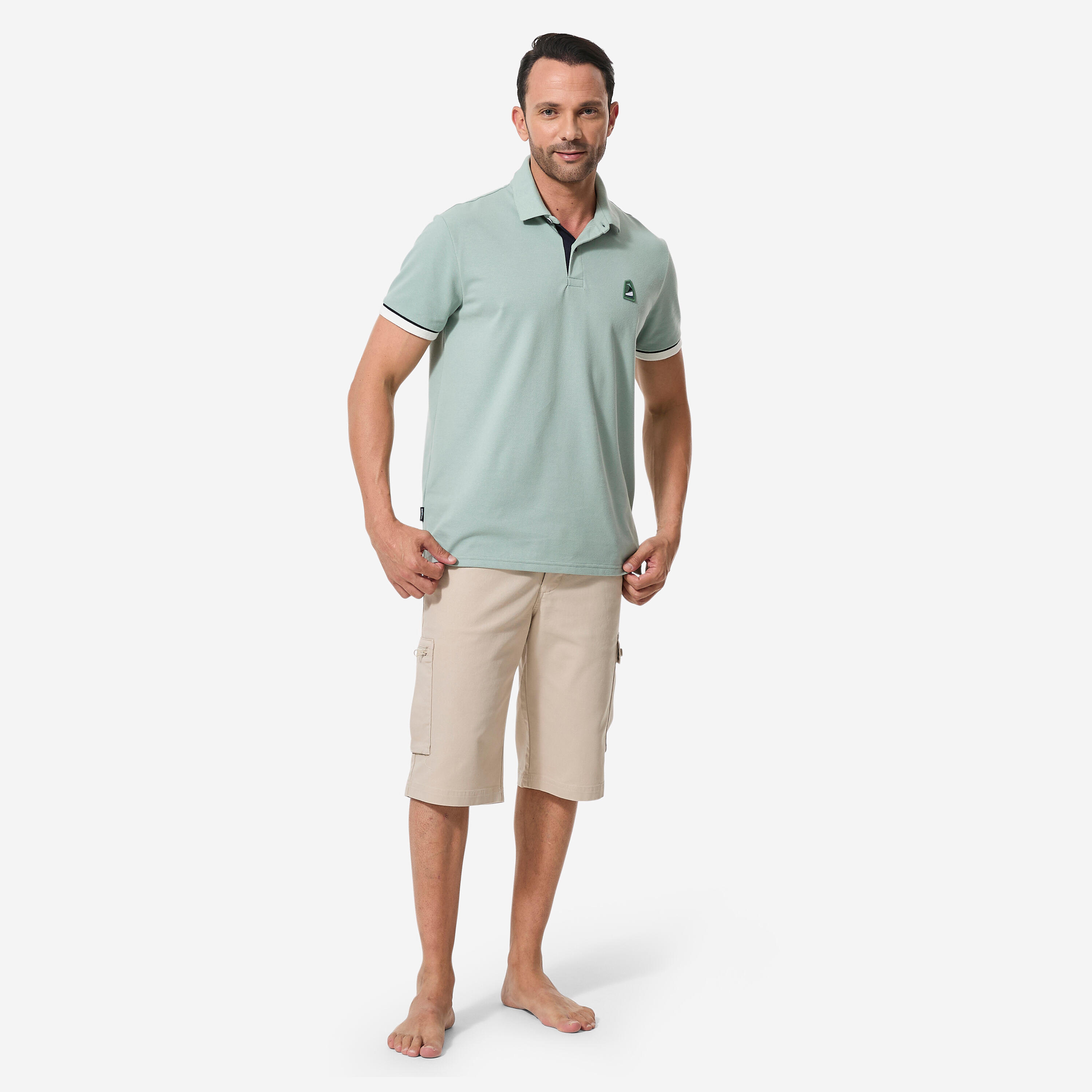 Polo de voile homme Sailing 100 kaki 2/7