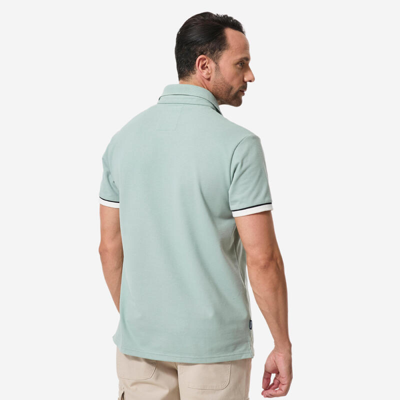 Erkek Yelkenli Polo Tişörtü - Haki - Sailing 100