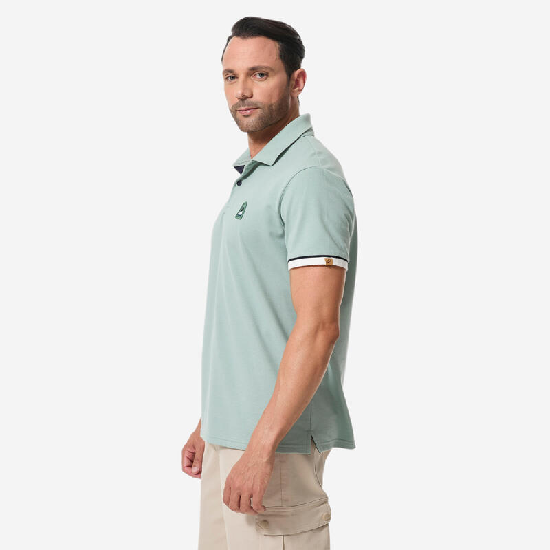 Erkek Yelkenli Polo Tişörtü - Haki - Sailing 100