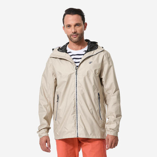 Veste de voile imperméable Homme - veste de pluie Sailing 100 beige