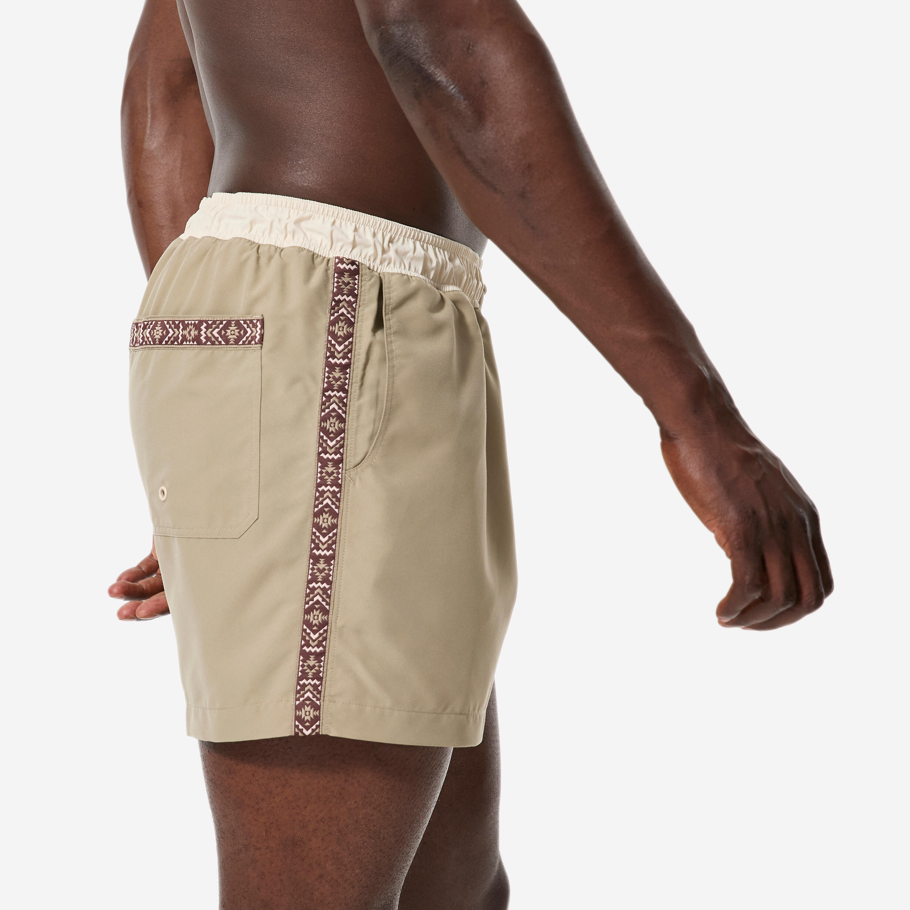 Costume mare surf uomo 100 GEORETRO corto beige 4/8