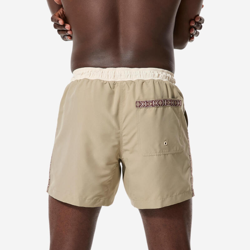 Erkek Kısa 15" Boardshort/Deniz Şortu - Bej - 100