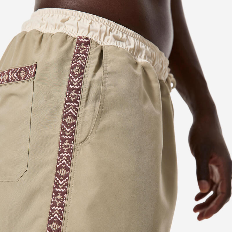 Erkek Kısa 15" Boardshort/Deniz Şortu - Bej - 100