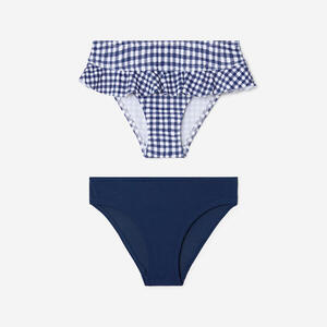 Conjunto 2 Braguitas Bikini Madi Niña Azul Marino Vichy