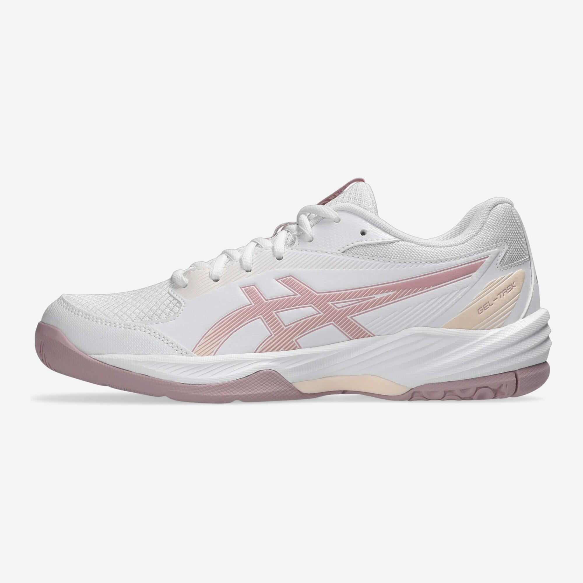 Damen/Herren Handballschuhe - Asics Gel Task 4 weiss / rosa 3/3