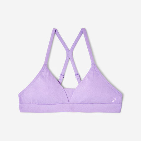 Верх купальника Lizy для серфінгу для дівчат з перехресними бретелями фіолетовий