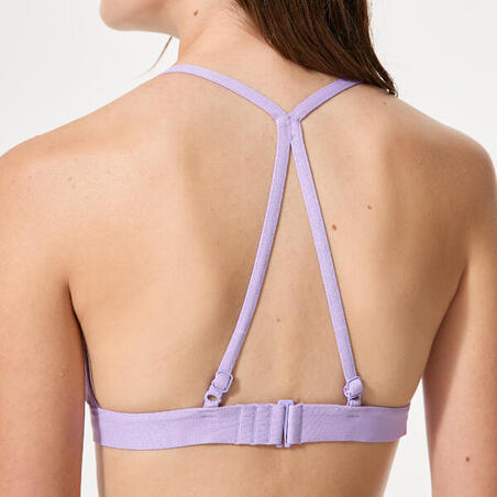 Верх купальника Lizy для серфінгу для дівчат з перехресними бретелями фіолетовий