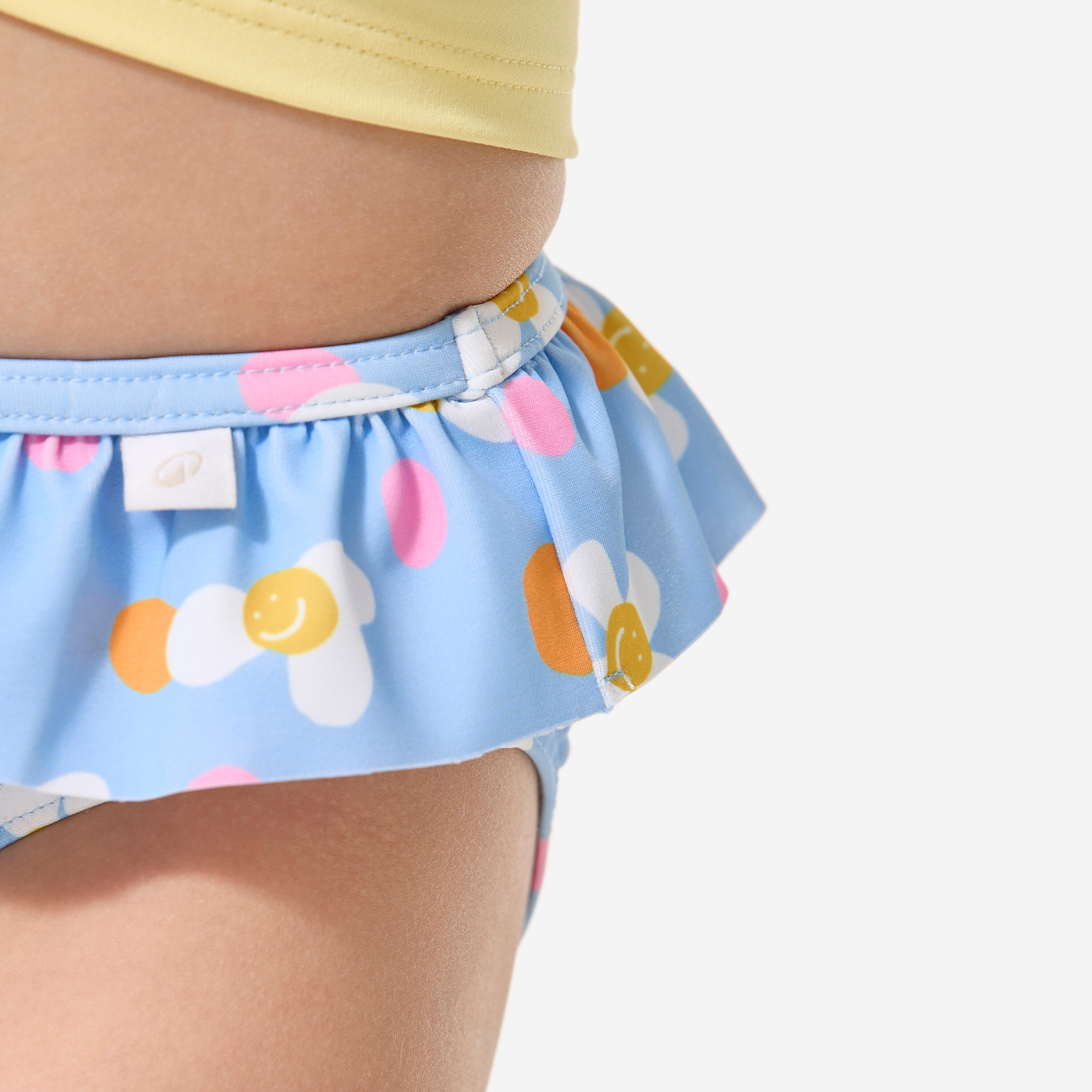 Bas de maillot de bain bébé, Mono pop bleu 7/11