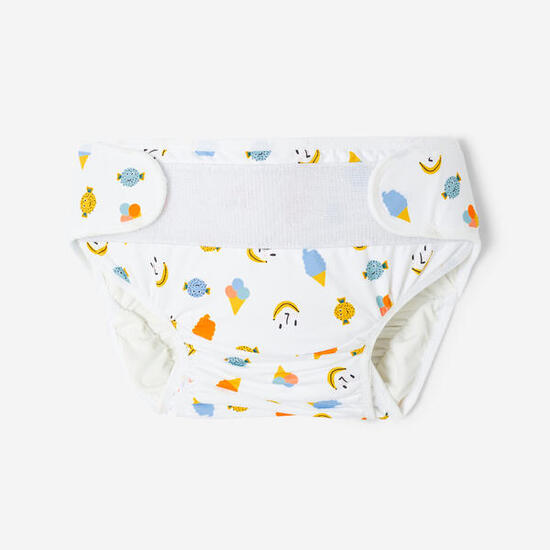 Couche de bain lavable, summer glaces blanc